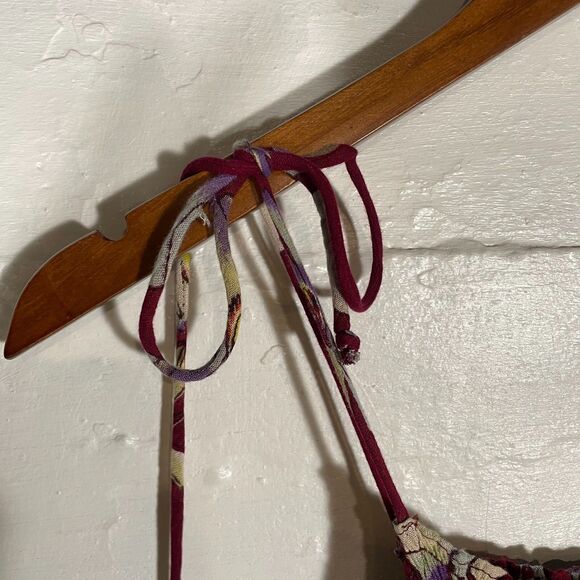 Free People Intimately Red Garden Party Smocked Floral Maxi Dress Size Medium - Picture 8 of 12